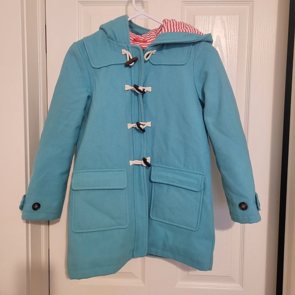 Mini Boden Girls Hooded Wool Blend Coat